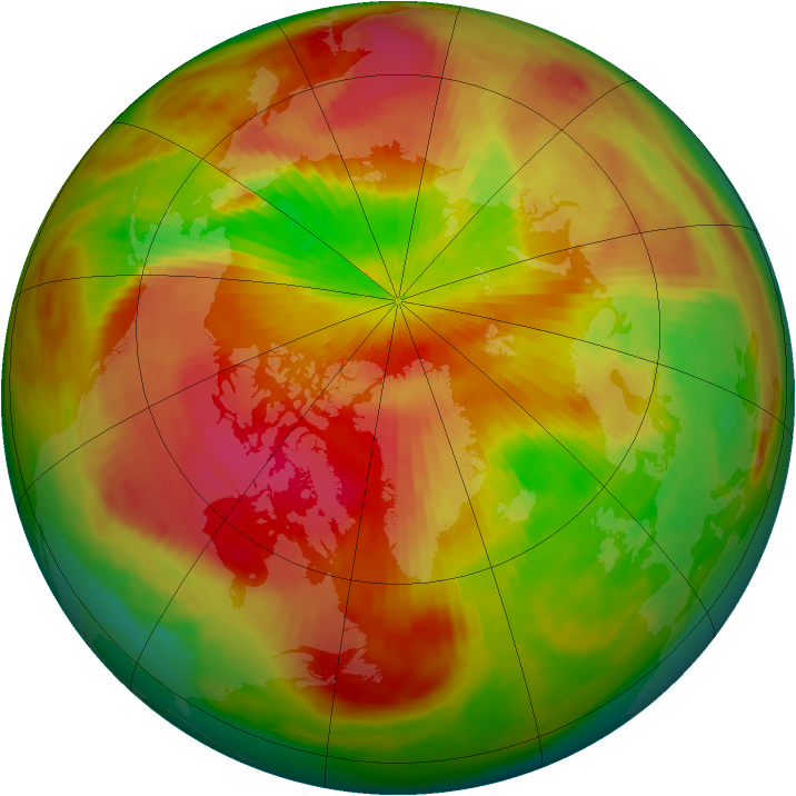 Arctic ozone map for 13 April 1981